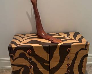 LANDSTROM Zebra Print 4 Drawer Stands