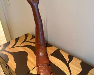 Hand Carved Polynesian Teak Wood Arm Sculpture