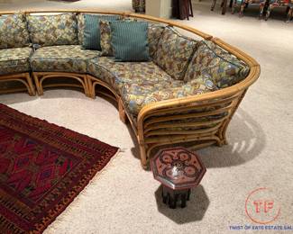 MCM Rattan Half Moon Sectional Sofa