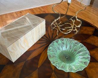 A lot of beautiful accessories will be found inside this home. Marano glass and sateen glass lamps to name a few