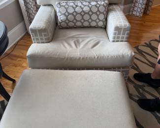 Fairfield chair with leather and fabric to match couch