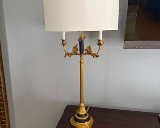 High quality gold guilded table lamps matching pair