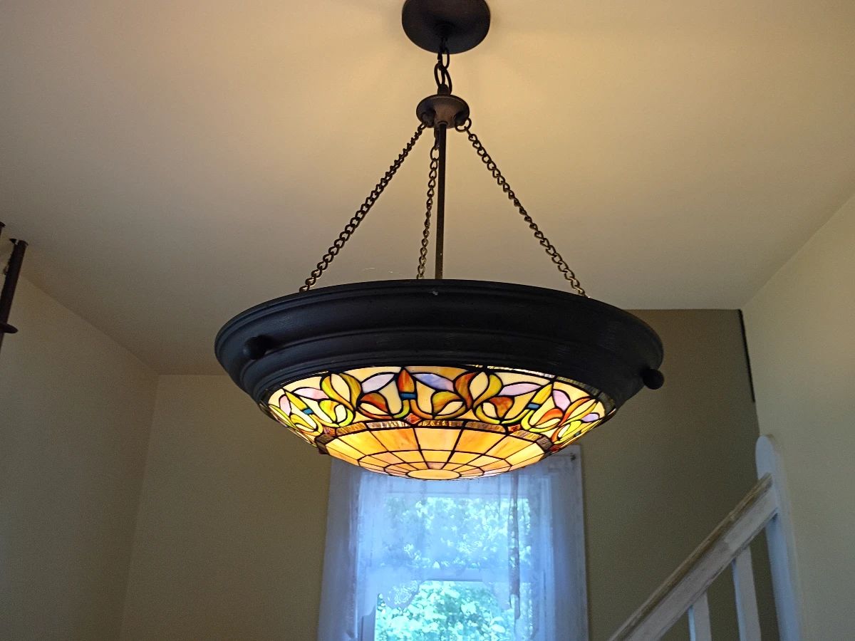 Tiffany Style Inverted Bowl (Inverted Pendant) Chandelier