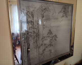 Large Asian Inspired Monochromatic Landscape Print