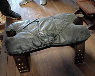 Handcrafted Leather Camel Saddle Stool