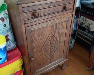 Antique Oak Liquor Cabinet / Cellarette (c. 1920s)
