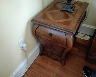 Bombé Style Three Drawer End Table
