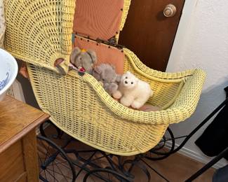 Wicker & Metal Baby Stoller, 1920's-1930's