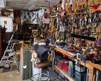 The garage is brimmed ULTRA MAX! It looks disorganized but we are gearing it up for you. Sooooo much to see and buy at this sale.