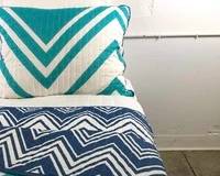 teal Q bedding