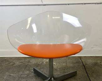 lucite orange chair
