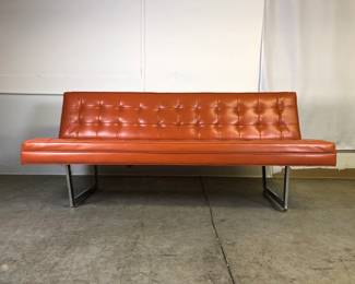 orange leather sofa