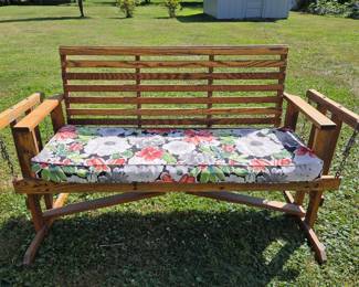Outdoor wooden glider
