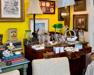 Loaded up every inch of every dresser and table