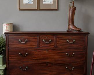 Fab dresser and cool ATM aggie core boot lamp