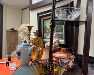 Glass, clay, metal, wood