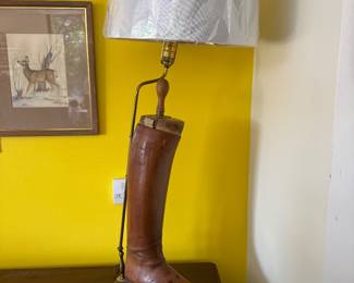 Dresser and Aggie Corp boot lamp