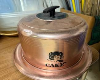 West bend copper tone cake carrier