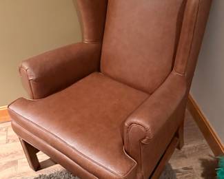 Leather Wing Back Chair