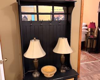 Entry Hall Tree with Hooks and Storage