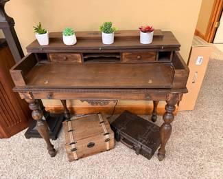 Antique Desk/ Storage Trunks