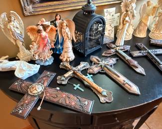 Decorative Crosses and Angel Decor