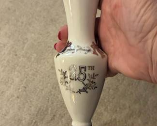 Lefton China 25th Anniversary Bud Vase #8049