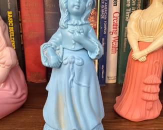Vintage Avon Little Girl Blue Brocade Cologne Bottle