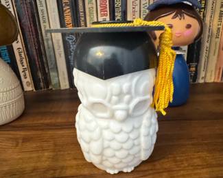 Vintage Avon 'Dr. Hoot' Graduation Owl Sweet Honesty Cologne Bottle