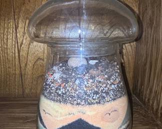 Vintage Mushroom-Shaped Glass Sand Art Terrarium