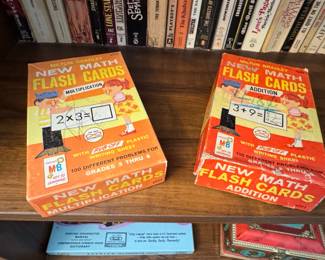 Vintage Snoopy 'Congratulations' Trophy and Milton Bradley New Math Flash Cards