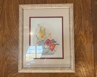 Original Watercolor Floral Still Life by G. Chess