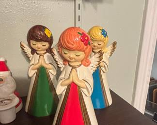 Vintage HOMCO Ceramic Praying Angel Figurines (Set of 3)