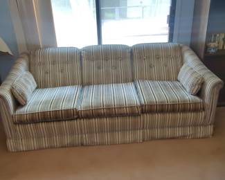 Vintage Striped Three-Seat Sofa