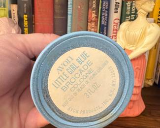 Vintage Avon Little Girl Blue Brocade Cologne Bottle