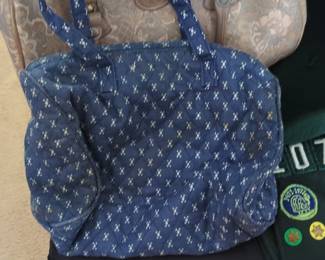 Vera Bradley Navy Blue Floral Quilted Shoulder Bag