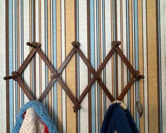 Vintage Wooden Accordion Wall Rack