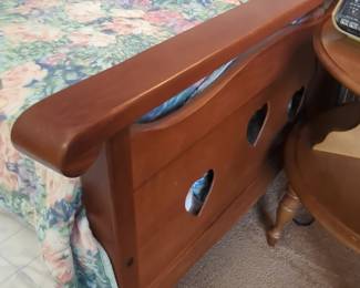 Wooden Twin Daybed with Trundle and Heart Cutouts