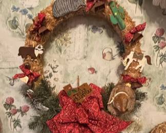Handmade Texas-Themed Christmas Wreath