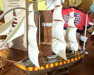 Vintage Plastic Sailing Ship Model