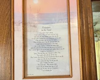 Vintage 'Footprints in the Sand' Poem Framed Wall Art