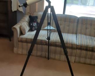 Tasco Refractor Telescope on Wooden Tripod