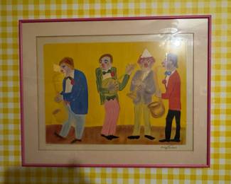 Rose Grass Clown Musicians Limited Edition Print