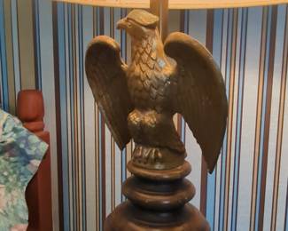 Vintage Brass Eagle Table Lamp