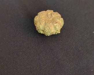 Vintage Gold-Tone Pumpkin Shaped Pill Box