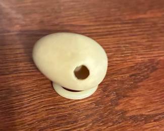 Vintage Hand-Painted Porcelain Cabinet Knob with Floral Design