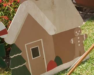 Handmade Wooden Gingerbread House Yard Decoration