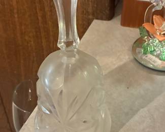 Vintage Cut Crystal Bell with Starburst and Pinwheel Pattern