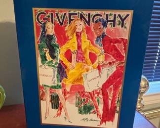 Vintage LeRoy Neiman Givenchy Promotional Art Print