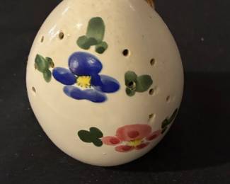 Vintage Hand-Painted Porcelain Pomander Sachet Egg